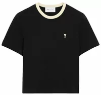 Ami De Coeur Contrasted Cotton T-Shirt Black/Ivory
