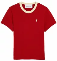 Ami De Coeur Contrasted Cotton T-Shirt Ruby Red/Ivory (W)