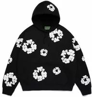 Cotton Wreath Hoodie Black