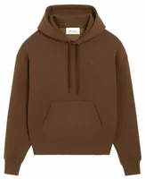 Embossed Ami De Coeur Cotton Hoodie Chocolate Brown