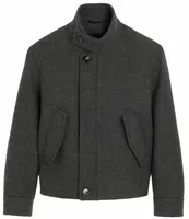 Wool Padded Harrington Jacket Carbon Grey