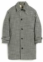 Houndstooth Wool Coat Black/Ivory