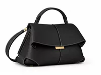 Polène Mokki Edition Textured Black with Ecru Stitching
