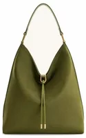 Faux Suede Shoulder Bag Dark Olive