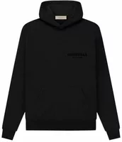Essentials Pullover Chest Logo Hoodie Stretch Limo Black