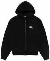 Basic Stussy Zip Hoodie Black