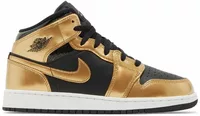 Nike Air Jordan 1 Mid SE Metallic Gold Black (GS)
