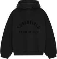 Essentials Nylon Fleece Hoodie Jet Black