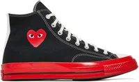 Converse Chuck Taylor All Star 70 Hi Comme des Garcons PLAY Black Red Midsole
