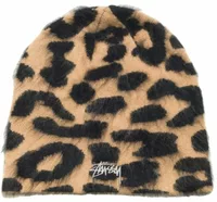 Stussy Cashmere Leopard Skullcap Caramel