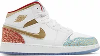 Nike Air Jordan 1 Mid Sneaker School NC to Chicago (GS)