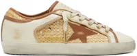 Golden Goose Super-Star White Leather Raffia Brick Red Star (W)