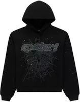 Sp5der Rhinestone Punk V2 Hoodie Black