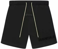 Cream Drawstring Sweatshort Jet Black
