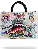 Sprayground Sip The Rizz Cream Laptop Tablet Bag Multicolor