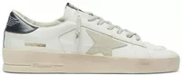 Golden Goose Stardan White Leather Ice Gray Suede Star Navy Heel Tab