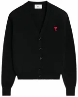 Logo Embroidered Wool Cardigan Black