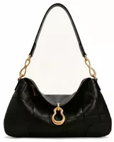 Metal Pendant Embellished Shoulder Bag Charcoal Black