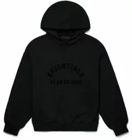 Essentials Arch Logo Hoodie Jet Black