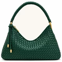 Woven Shoulder Bag Emerald Green
