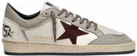 Ball Star White Leather Dove Gray Suede Bordeaux Star