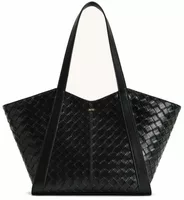Weave Texture Tote Bag Black