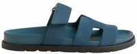 Hermes Chypre Sandal Blue Turquoise Suede Goatskin