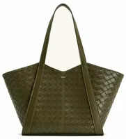 Weave Texture Tote Bag Dark Olive