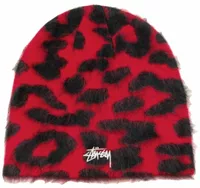 Stussy Cashmere Leopard Skullcap Red