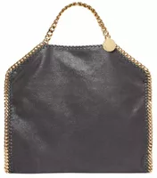 Stella McCartney Falabella Fold-Over Tote Bag Shadow Black Gold