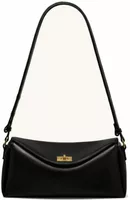 Asymmetric Flap Shoulder Bag Black
