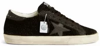 Golden Goose Super-Star Black Pattern Gray Star (W)
