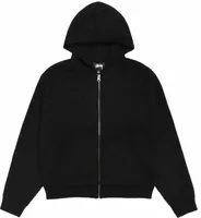 Stussy Waffle Cashmere Zip Hood Sweater Black