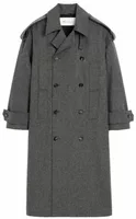 Wool Trench Coat Carbon Grey