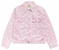 Stussy Denim Trucker Jacket Pink Hawaiian