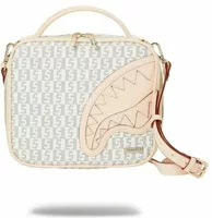 Sprayground Rose Money Checkered Toiletry With Strap White