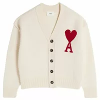 Ami de Coeur Wool Cardigan Cream White