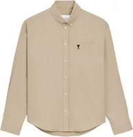 Ami Paris Ami De Coeur Boxy Embroidered Shirt Beige