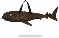 Sprayground Sharks In Paris WTF Bubble Brown Check Shark Duffle Brown