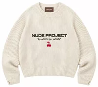 Wavy Knit Sweater Ivory