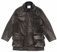 Stussy x Our Legacy Leather Fireman Jacket Black