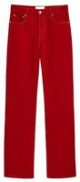 Large-Fit Cotton Jeans Ruby Red