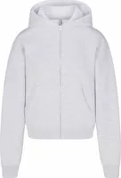 Skims Cotton Fleece Classic Zip Up Hoodie Light Heather Grey