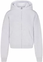 Skims Cotton Fleece Classic Zip Up Hoodie Light Heather Grey