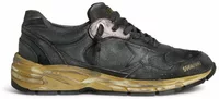 Black Naplak Crackle Leather Black Star Heel Tab (W)