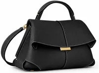 Polène Mokki Edition Textured Black with Ecru Stitching