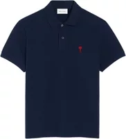 Ami Paris Ami De Coeur Polo Shirt Blue Red