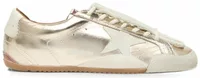 Golden Goose True-Star Metallic Platinum Leather Light Gray Suede Star (W)