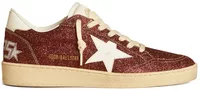 Golden Goose Ball-Star Burgundy Glitter White Star Heel (W)