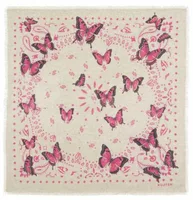 Large Bandana Hachiko Butterfly Oats White